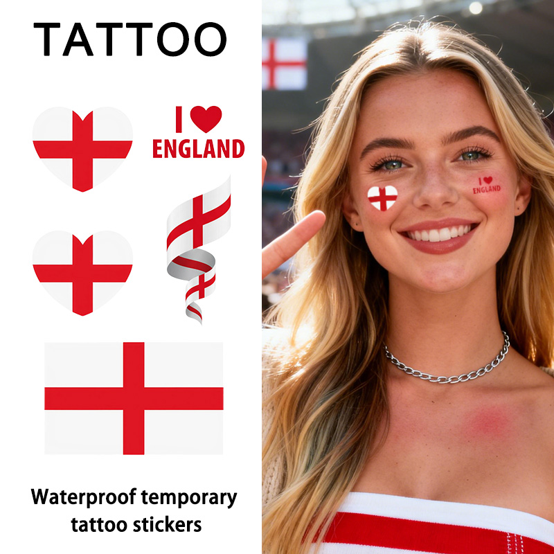 England Flag Temporary Tattoo  - Badminton England incelemesi ve fiyatı