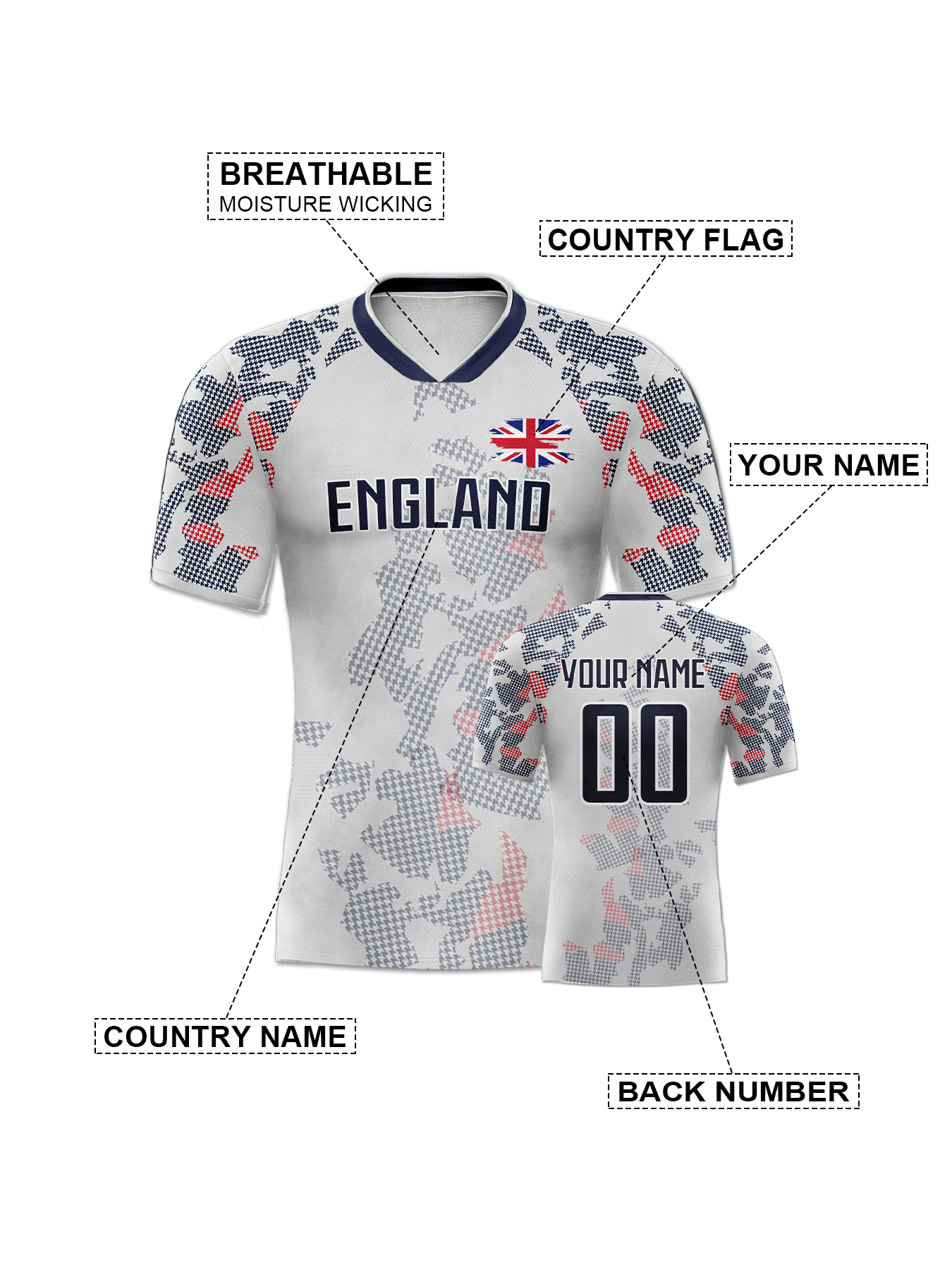 Custom England Soccer Jersey P - Badminton England incelemesi ve fiyatı