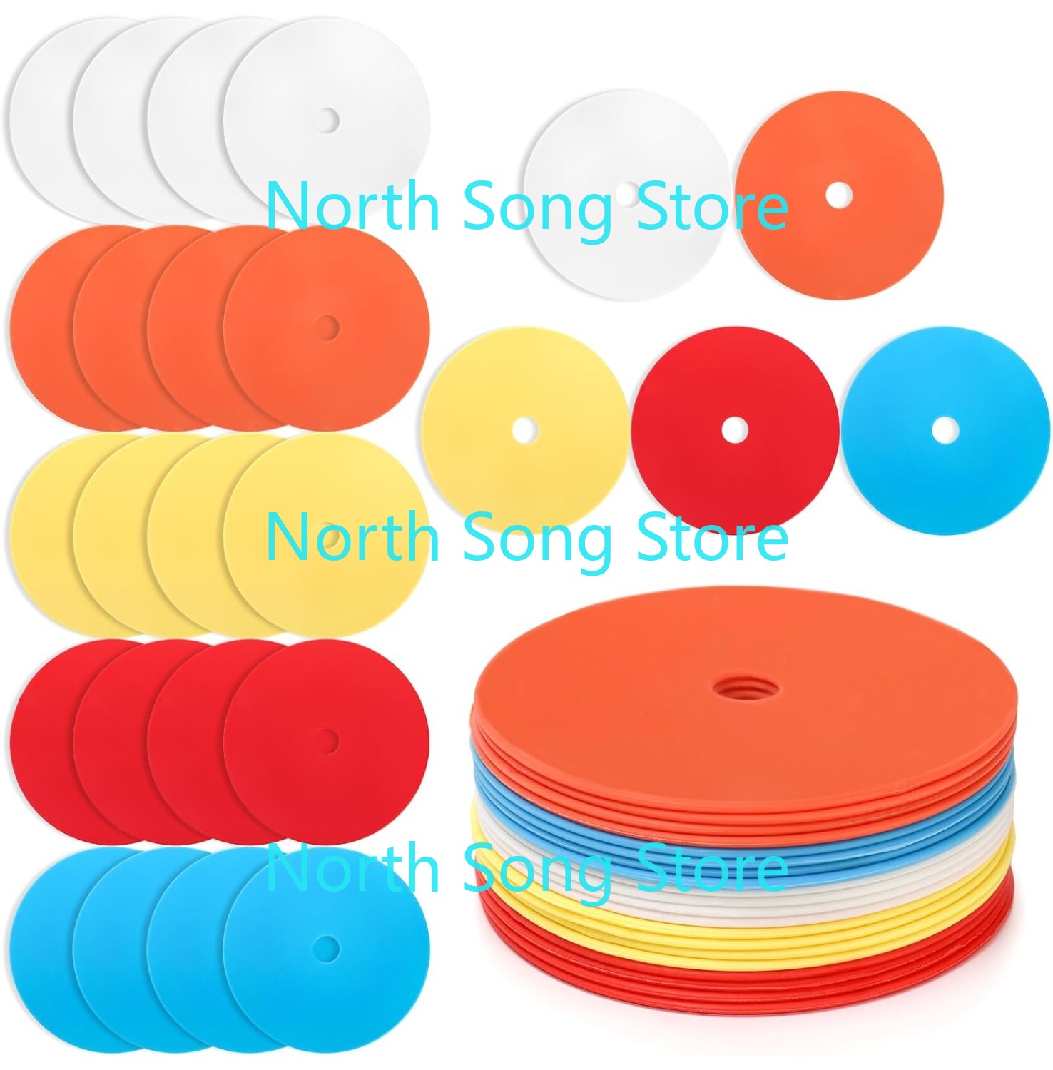 20 Pcs 6'' Flat Cones Spot Mar - Court Marker Cone incelemesi ve fiyatı